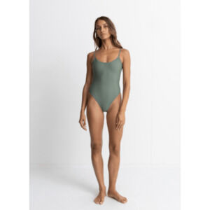 Rhythm. Olive Green Scoop One-Piece Swimsuit